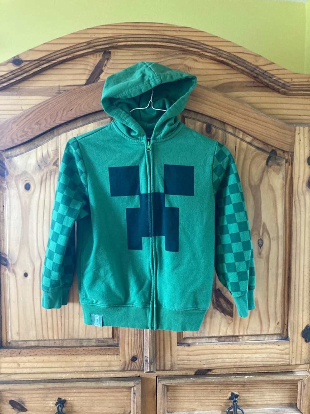 Minecraft green black hoodie jacket size L (10/12)